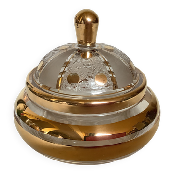 Frosted and gold glass sweet box