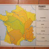 School map: france the hydrographic network n°11 / france the coasts n°12