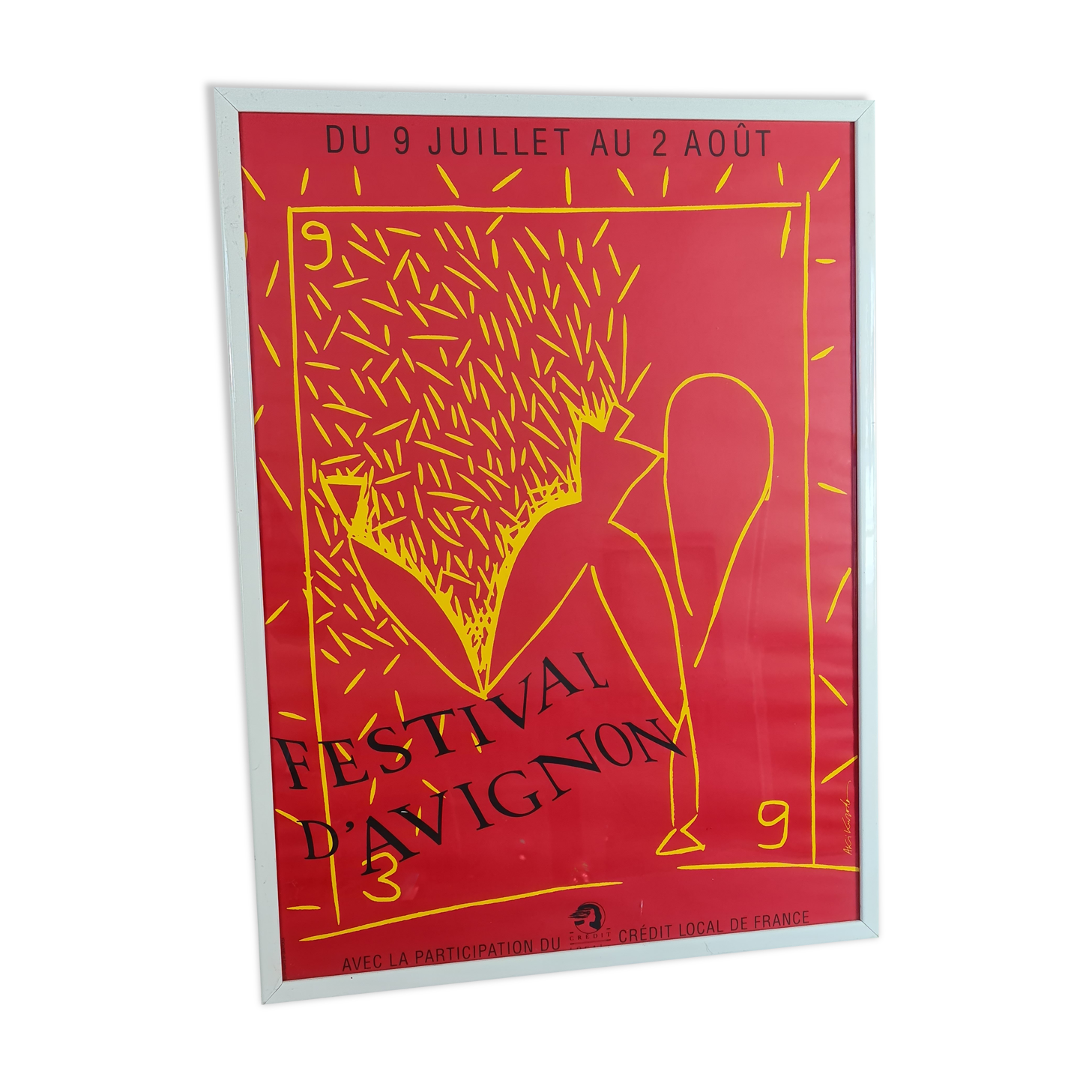 Poster Festival d'Avignon 1993 framed under glass