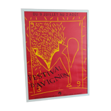 Poster Festival d'Avignon 1993 framed under glass