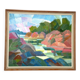 Swedish Oil on Canvas – “Autumn Landscape” by Ulf Tedenstig (1937–1999