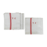 5 old monogrammed tea towels