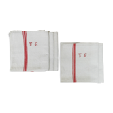 5 old monogrammed tea towels