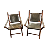 Pair of mahogany colonial armchairs