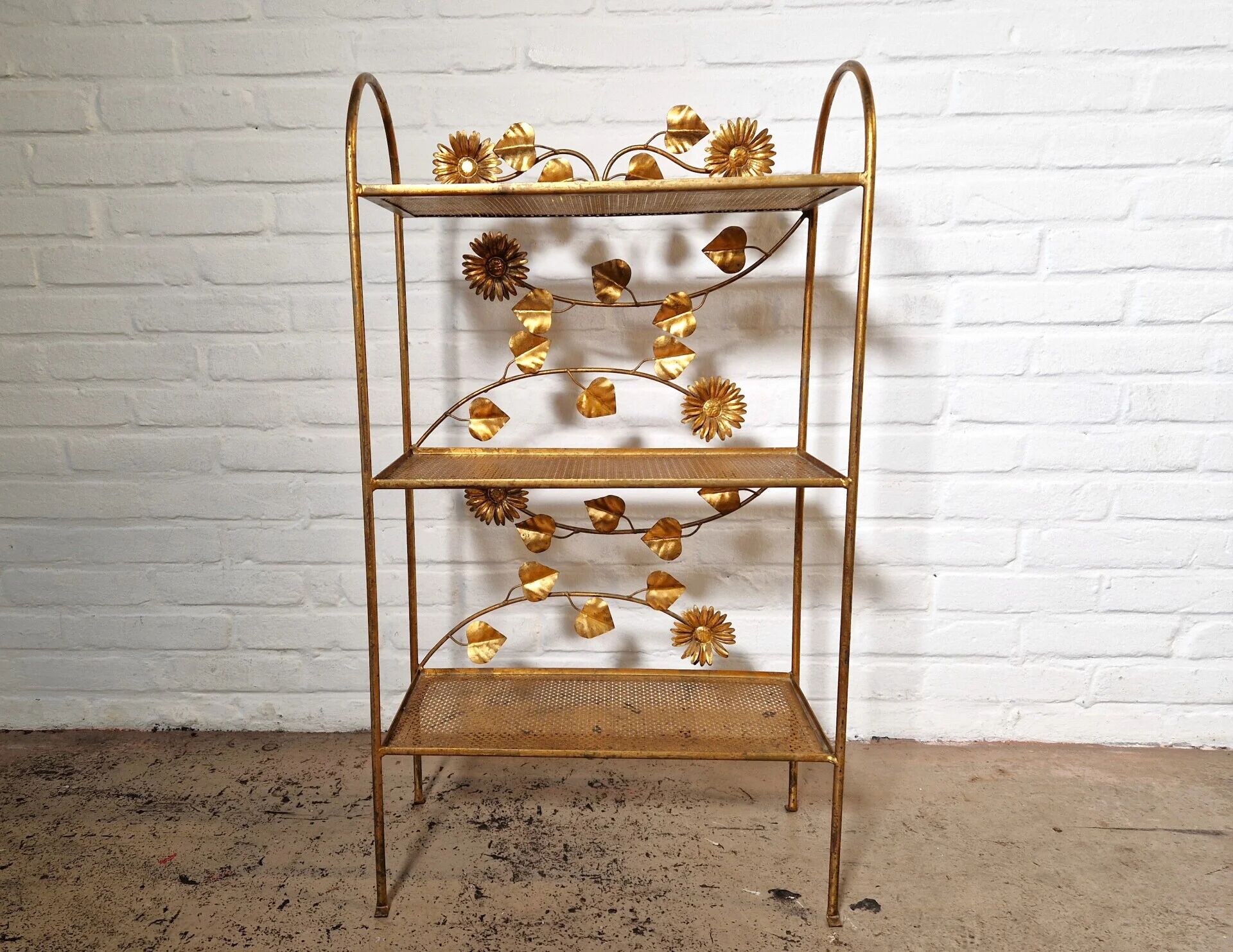 Gilded étagère, French, 1960s