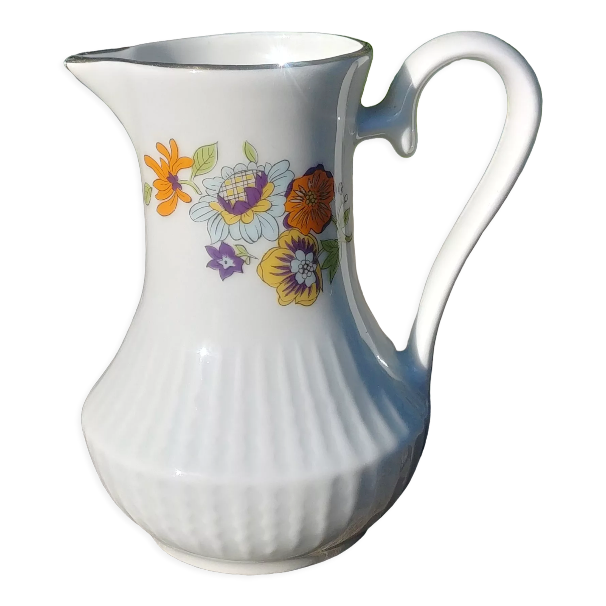 Porcelain milk jug fd Chauvigny vintage decoration flowers of thoughts