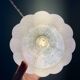Vintage glass pendant light from Clichy in white.