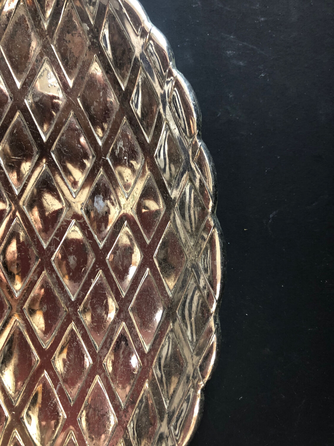 Empty pocket pineapple silver metal '70