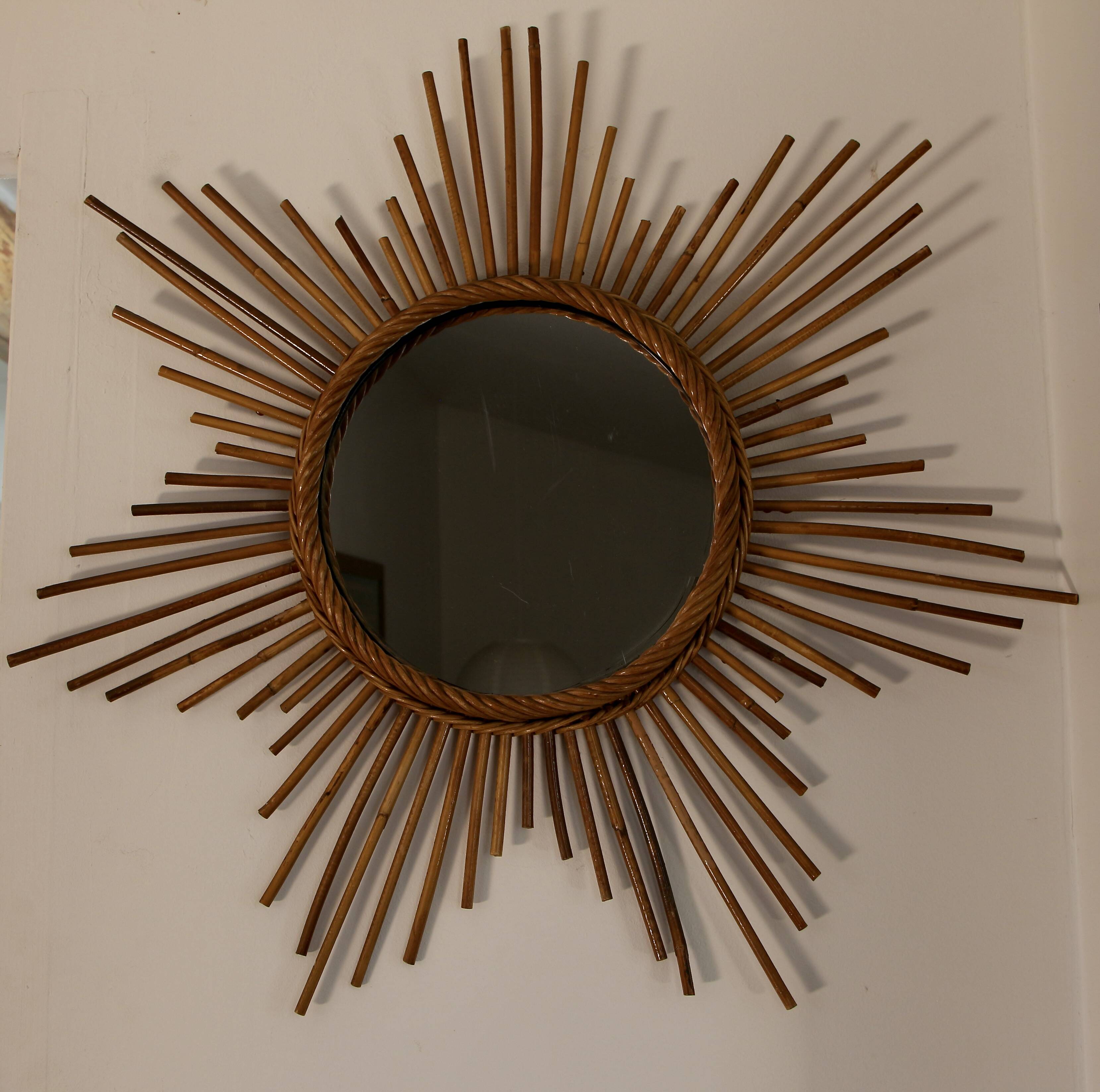 Rattan sun mirror