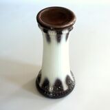 Mid Century flower column, plant stand, made of ceramic, brown/white, vintage from the 60s