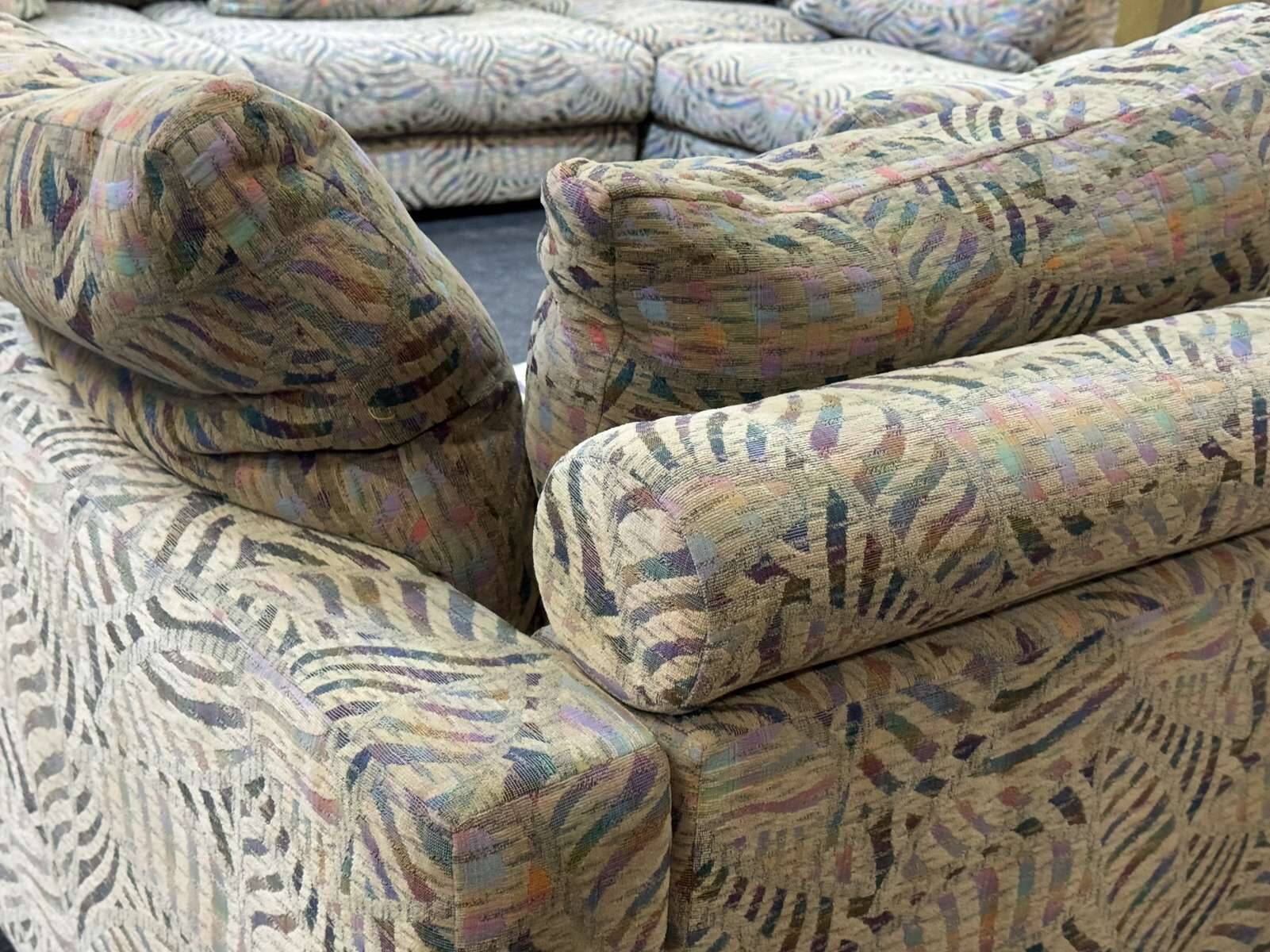 Modular sofa by Roche Bobois from the 1980s in fabric, 2 modules.