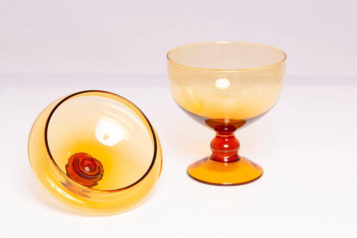 Set of four glasses and a sugar bowl Murano, Europe, 1960s