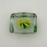 Sulfide, vintage paperweight, flower pattern
