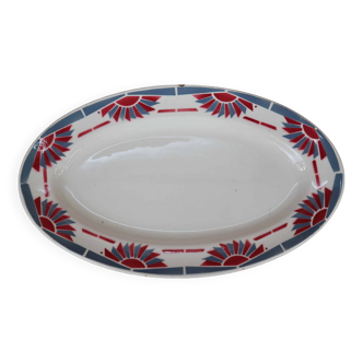 Old oval earthenware dish "Horizon" St Amand