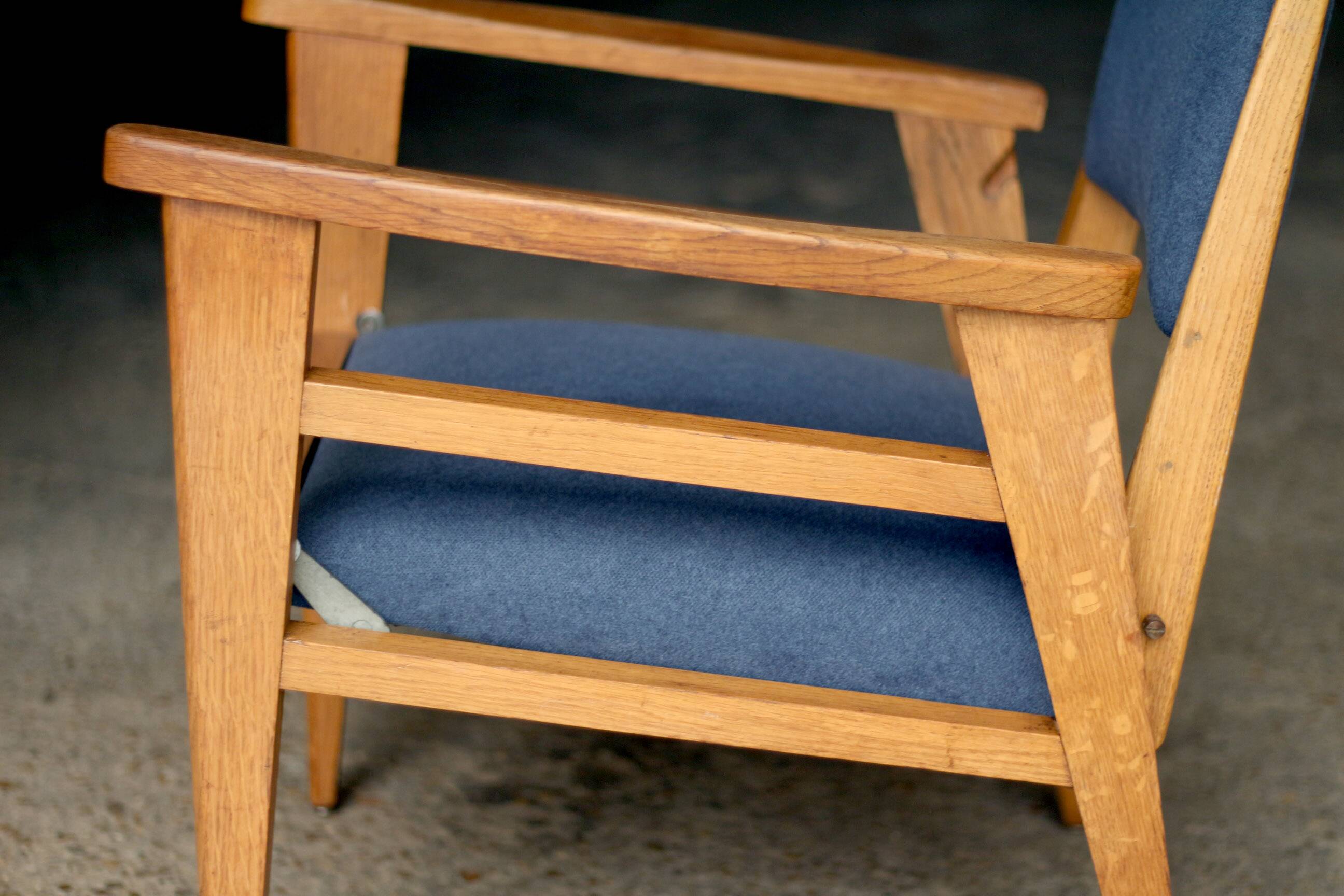 Retractable armchair david freres, marseille (1950s).