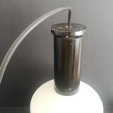 Vintage 1960s white opal glass hanging lamp mid-century modern