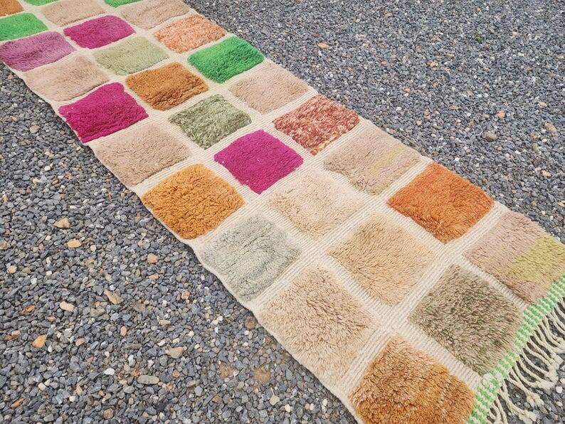 Handmade runner rug 300cm x 70cm
