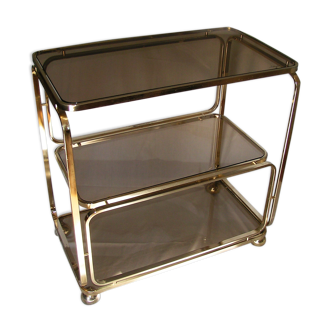 Service on wheels in gold brass and sunglasses - signed