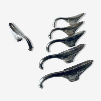 6 porte-couteaux en métal argenté