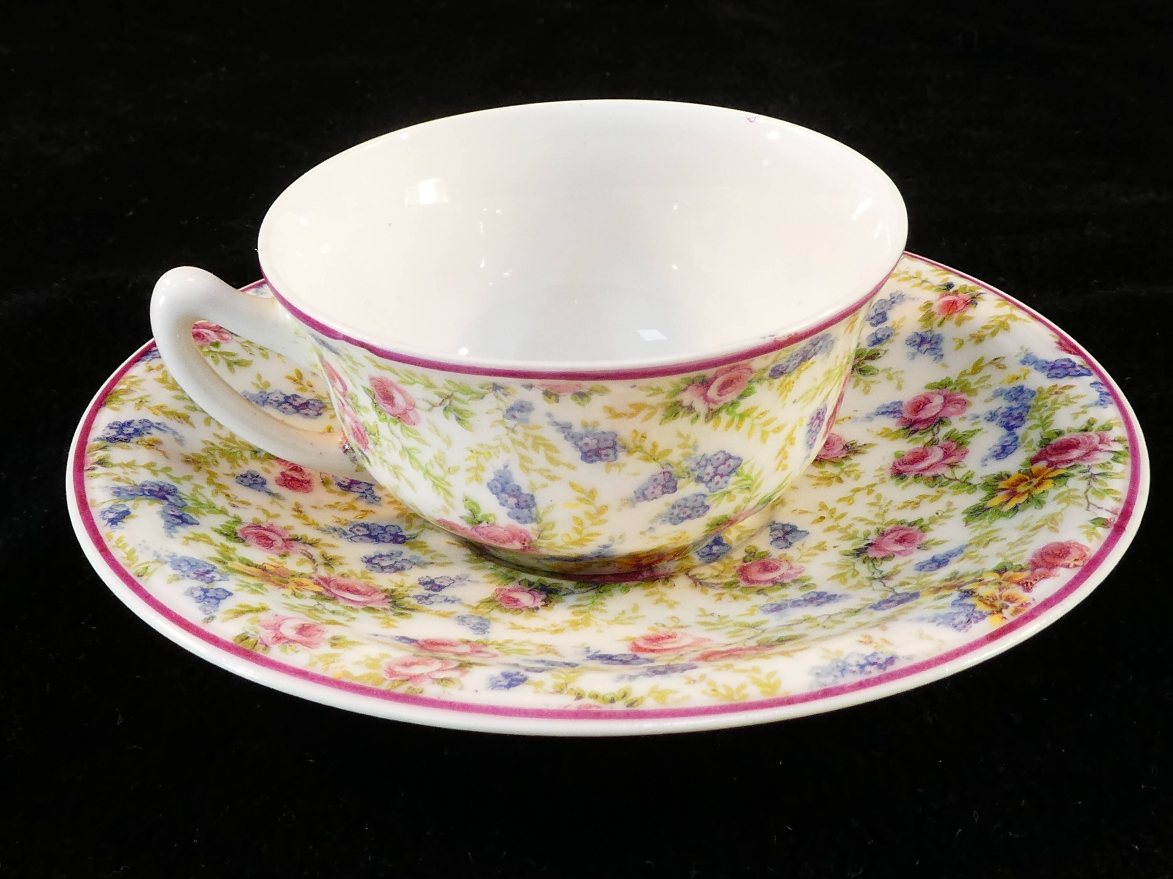 9 porcelain coffee cups from limoges haviland decorated with flowers circa 1930