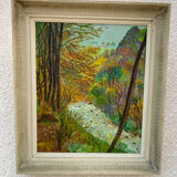 Peinture forêt riveraine