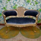 Blue armchairs and sofa Louis XV style