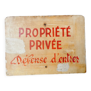 Pancarte métal peinte