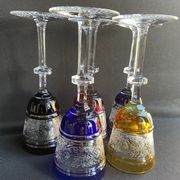 Josephinenhütte - red wine glasses (5) - Art Nouveau - Cut and engraved Crystal Roemer