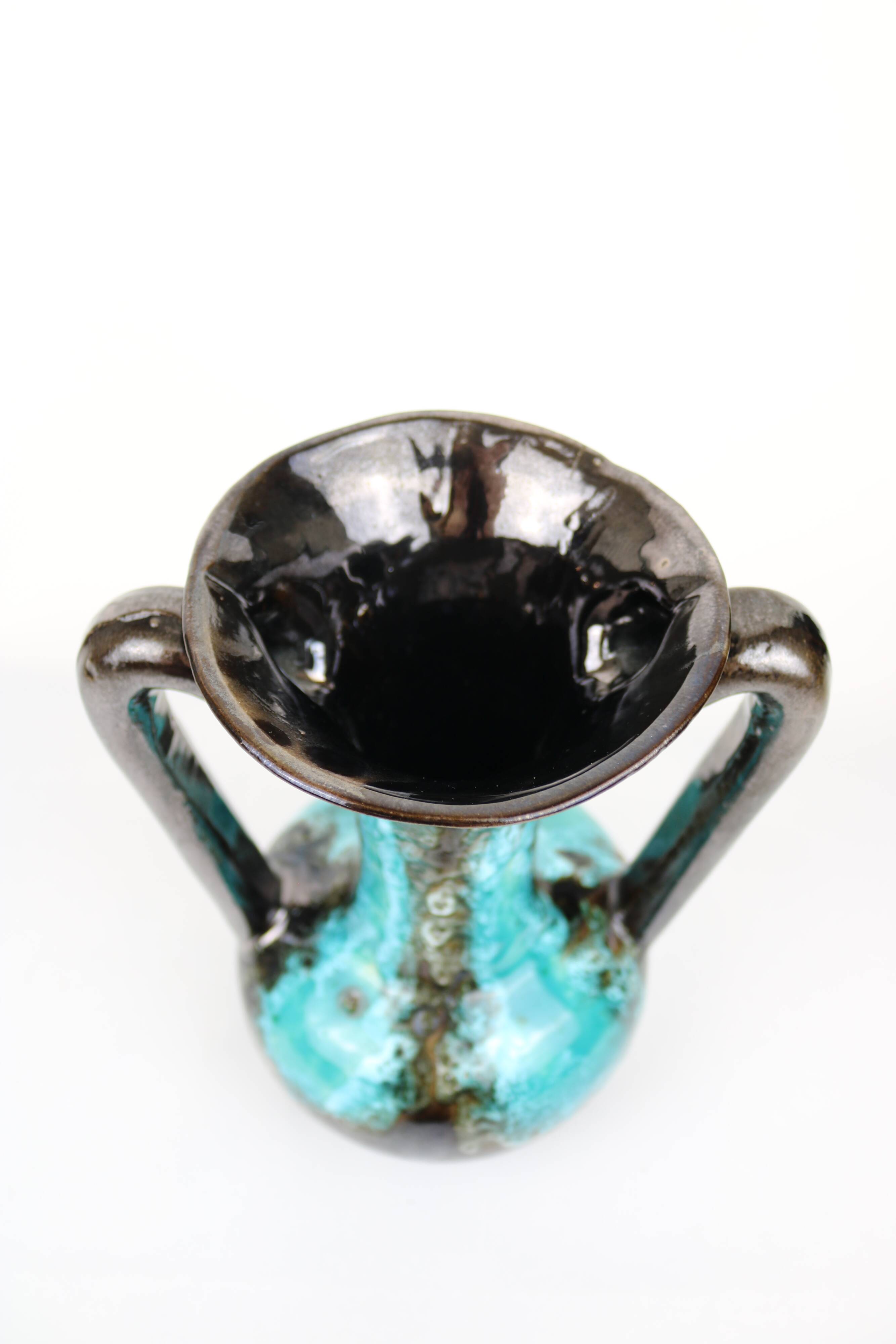 Vallauris Blue Fat Lava Vases