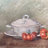 Original watercolor Still life with tomatoes XX°