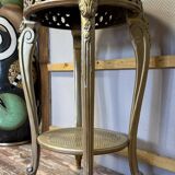 Louis XV style pedestal or pedestal in openwork gilded wood