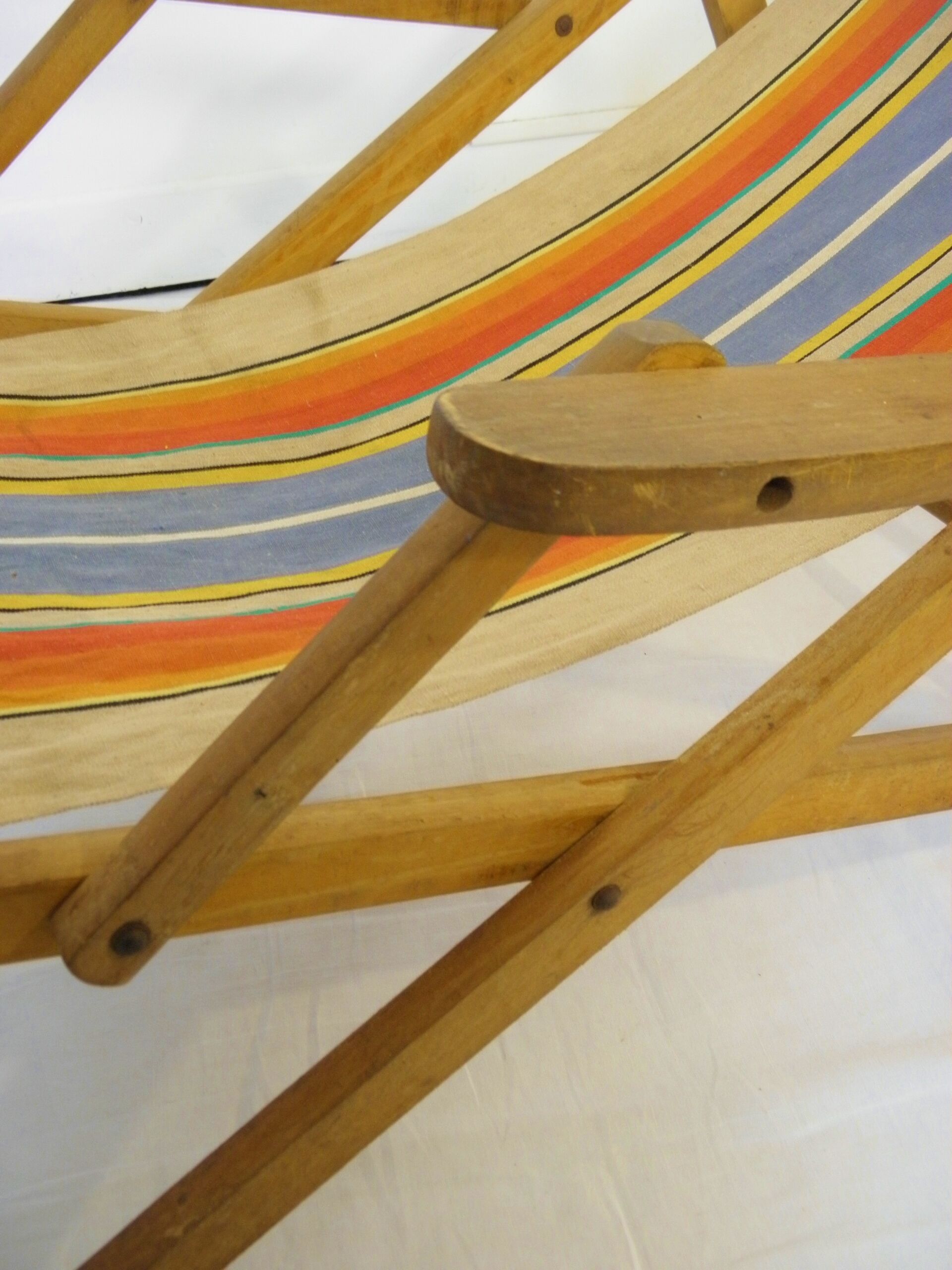Chair fabric and wood vintage 1960
