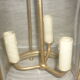 Glass lantern and gilded brass, antique pendant lamp