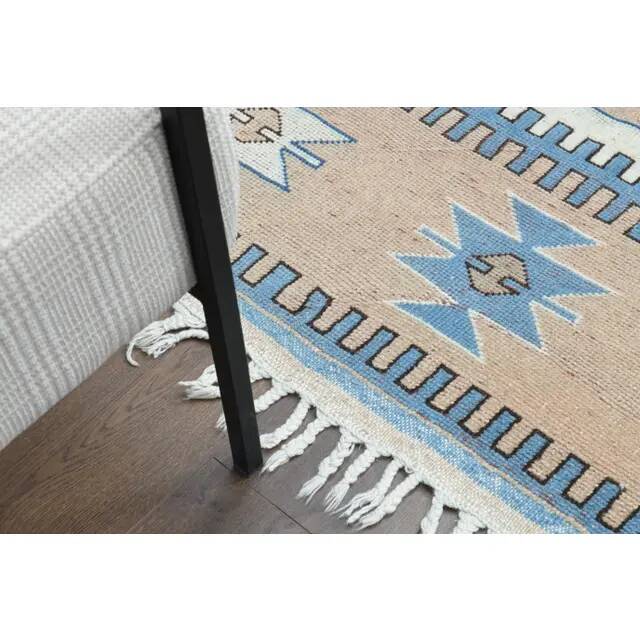 1970s Vintage Turkish Oushak Handmade Wool Cotton Beige Area Rug 185x259