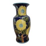 Large Vintage Hand Painted ceramic Vase Late 20th Century