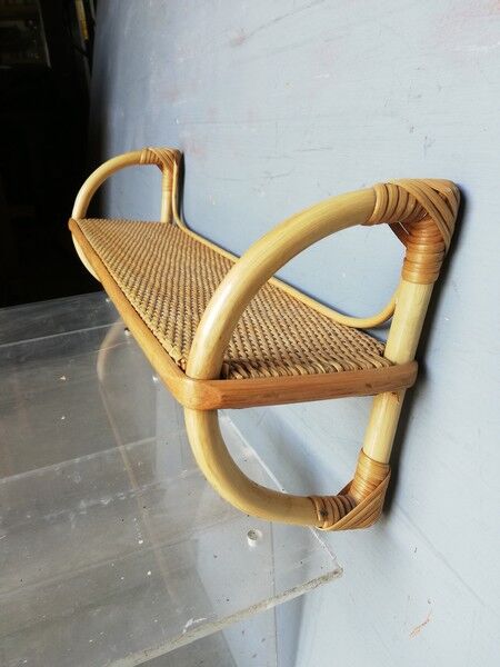 Rattan wall shelf ep 1970