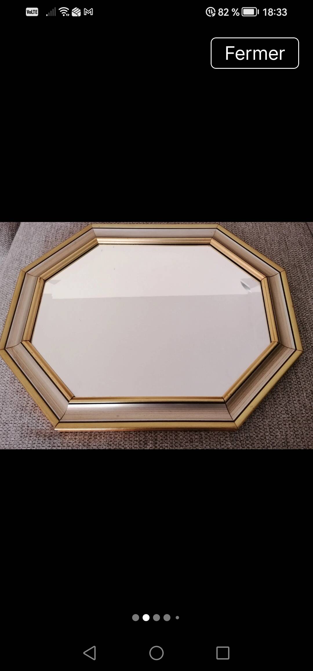 Golden wooden mirror