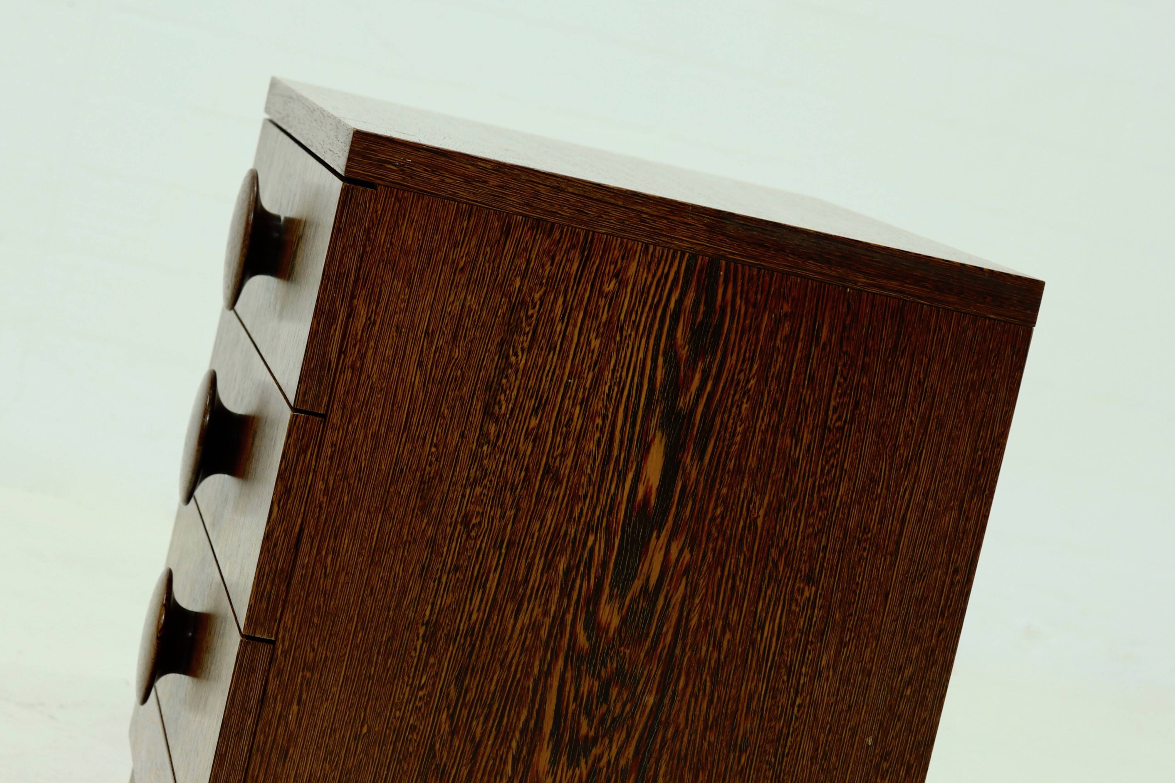 Vintage Wenge Wooden Drawer Cabinet 1960s