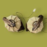 Paire de lampes de chevet en bambou et jute, années 70