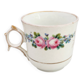 Antique porcelain cup from Old Paris – Hand-painted floral decoration.