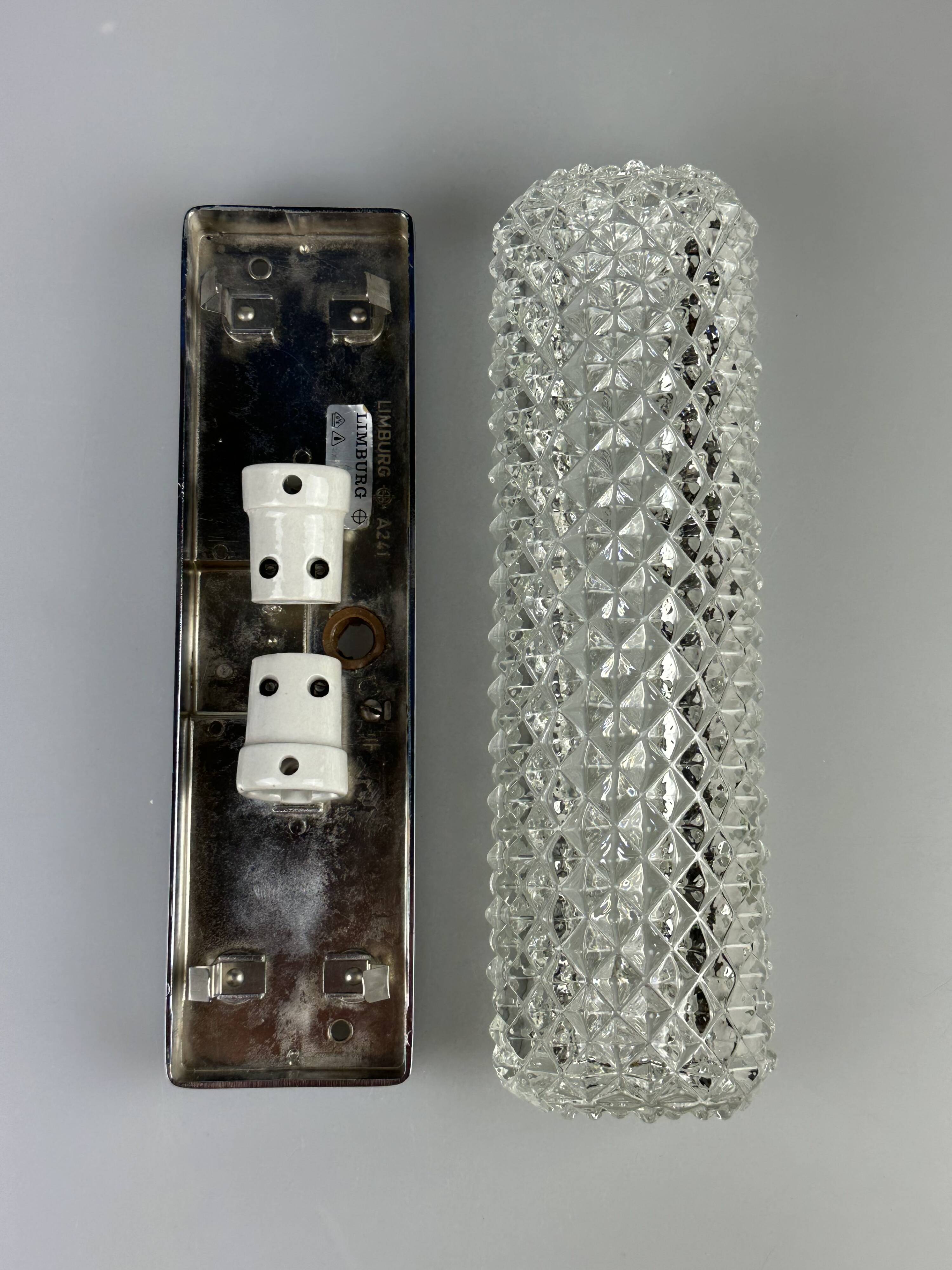 1960s and 1970s Wall Lamp by Glashütte Limburg, Germany, Space Age