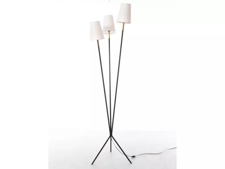 Lampadaire vintage tripodes à 3 abat-jours
