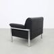 Fauteuil lounge postmoderne en cuir et chrome, années 1980