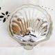 Scallop shell butter dish in metal and glass