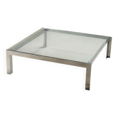 Vintage coffee table in metal and glass, Italian design from the 1970s.