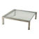 Vintage coffee table in metal and glass, Italian design from the 1970s.