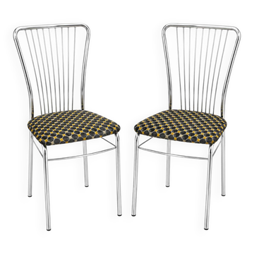 Set of metal chairs, fan-shaped backrest, Danish, 1980s