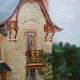 Large painting "Villa Camille" from the 1940s-60s, oil on canvas signed M. Lesoll.