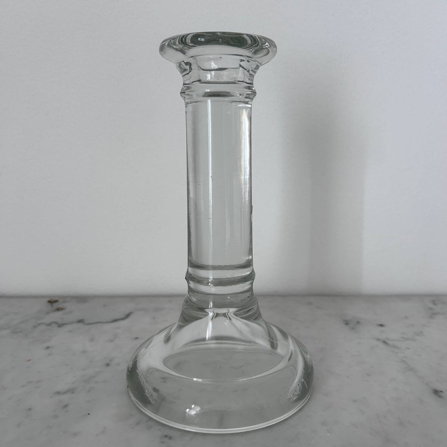 Glass column candle holder