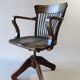 American office armchair with screws, solid oak, 1925/1930